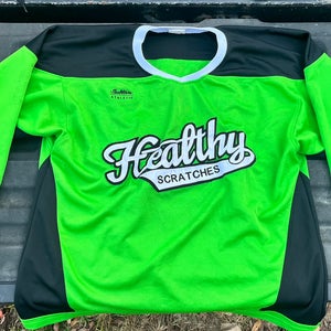 Green ‘Healthy Scratches’ Hockey Jersey -Medium