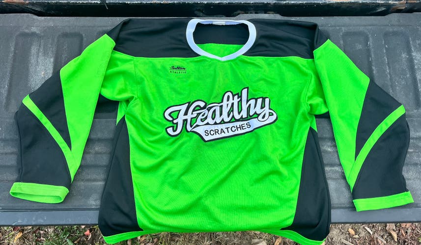 Green ‘Healthy Scratches’ Hockey Jersey -Medium