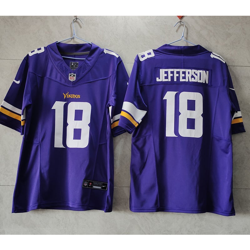 Nike Vikings 18 Justin Jefferson Purple 2023 F.U.S.E. Vapor Limited  Throwback Men Jersey