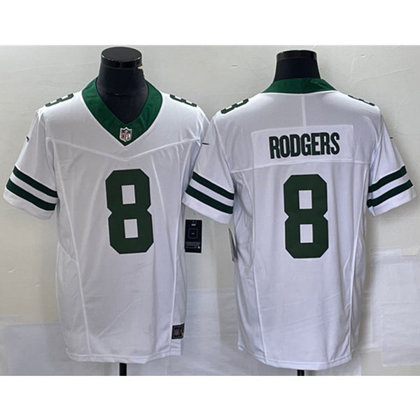 New York Jets Aaron Rodgers White Throwback Limited Jersey