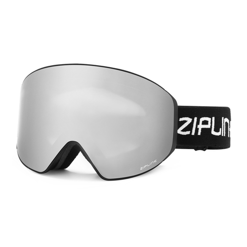 New ZiplineSki 'Podium XT' Goggles - Black Frame - Mirror Chrome Lens