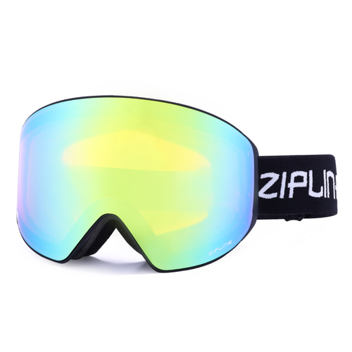 New ZiplineSki 'Podium XT' Goggles - Black Frame - Golden Hour Lens