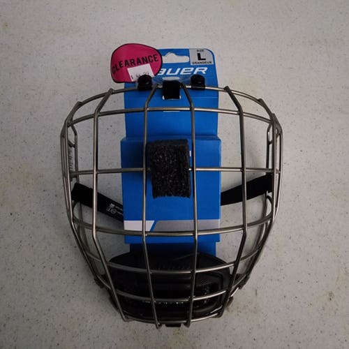 New Large Bauer Profile III Facemask Full Cage - Silver