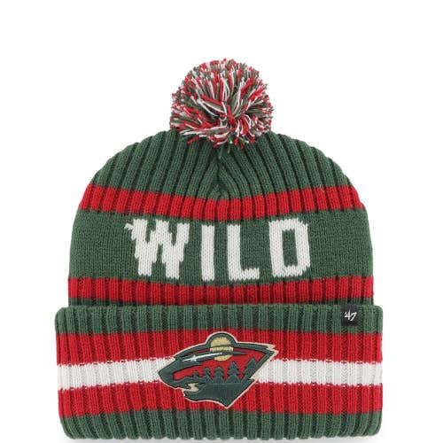 2023 Minnesota Wild 47 Bering Cuff Mens Pom Knit Hat