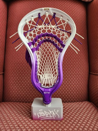 CUSTOM!! BRAND NEW!! PROFESSIONALLY DYED AND STRUNG..   Attack & Midfield STX Stallion 900 Head