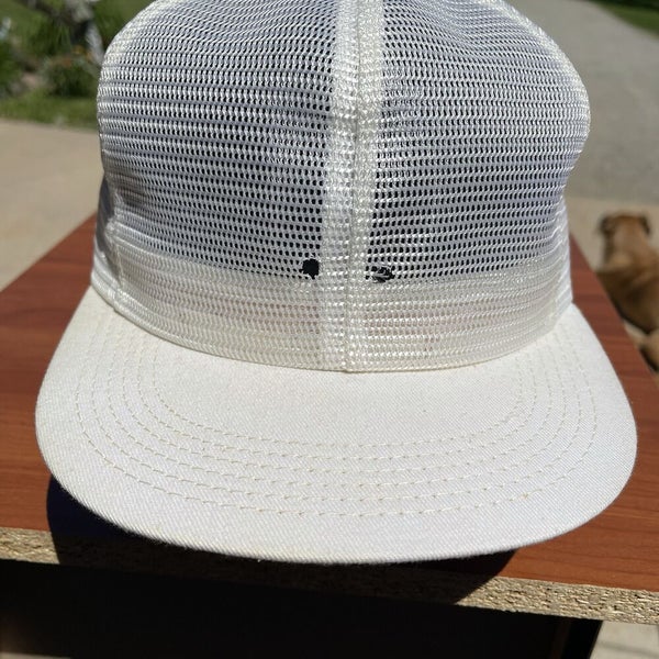 Vintage K-Brand K-Products Blank Plain Full Mesh White Snapback Cap Hat  RARE USA