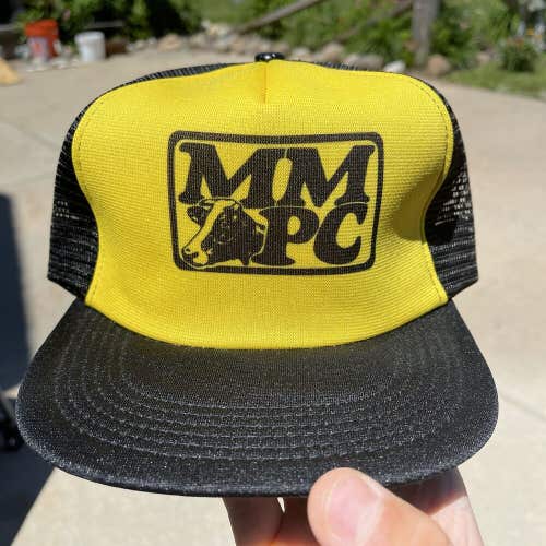 Vintage MM PC Snapback Mesh Hat Farm Agriculture Seed Dairy Cow USA Made