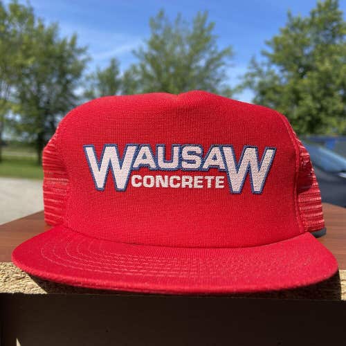 Vintage Wausaw Wausau Concrete Wisconsin Snapback Trucker Hat Cap Made In USA