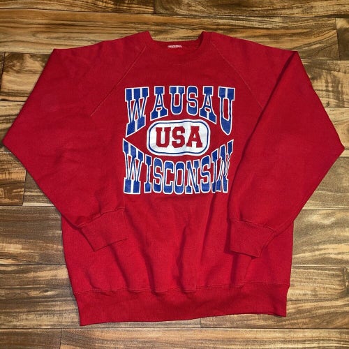 Vintage Wausau Wisconsin Crewneck Sweatshirt Sweater Size Large