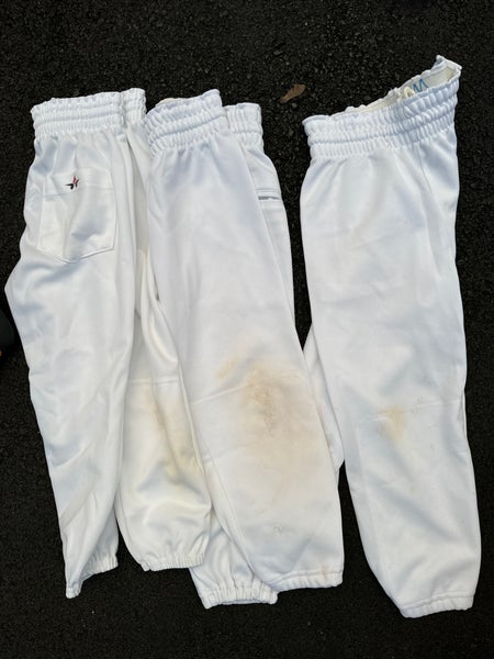 Lot Of White Youth Medium Majestic Baseball Pants + Used Youth