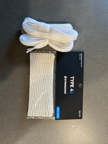 (2)New StringKing Type 4x Mesh kit; (1) All White, (1) White Mesh With Yellow String Kit