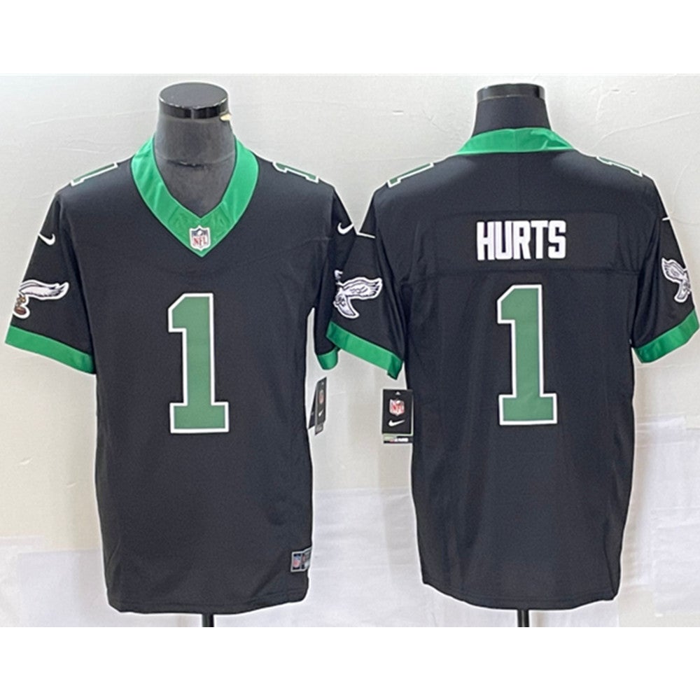New Jalen Hurts No 1 Philadelphia Eagles black and green jersey Size L