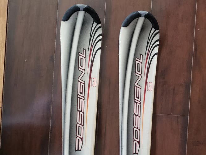 130cm ROSSIGNOL EDGE ADULT SKIS w/Rossignol Easy Adjust To Most Adult Boot *USED* CLEAN/READY TO USE