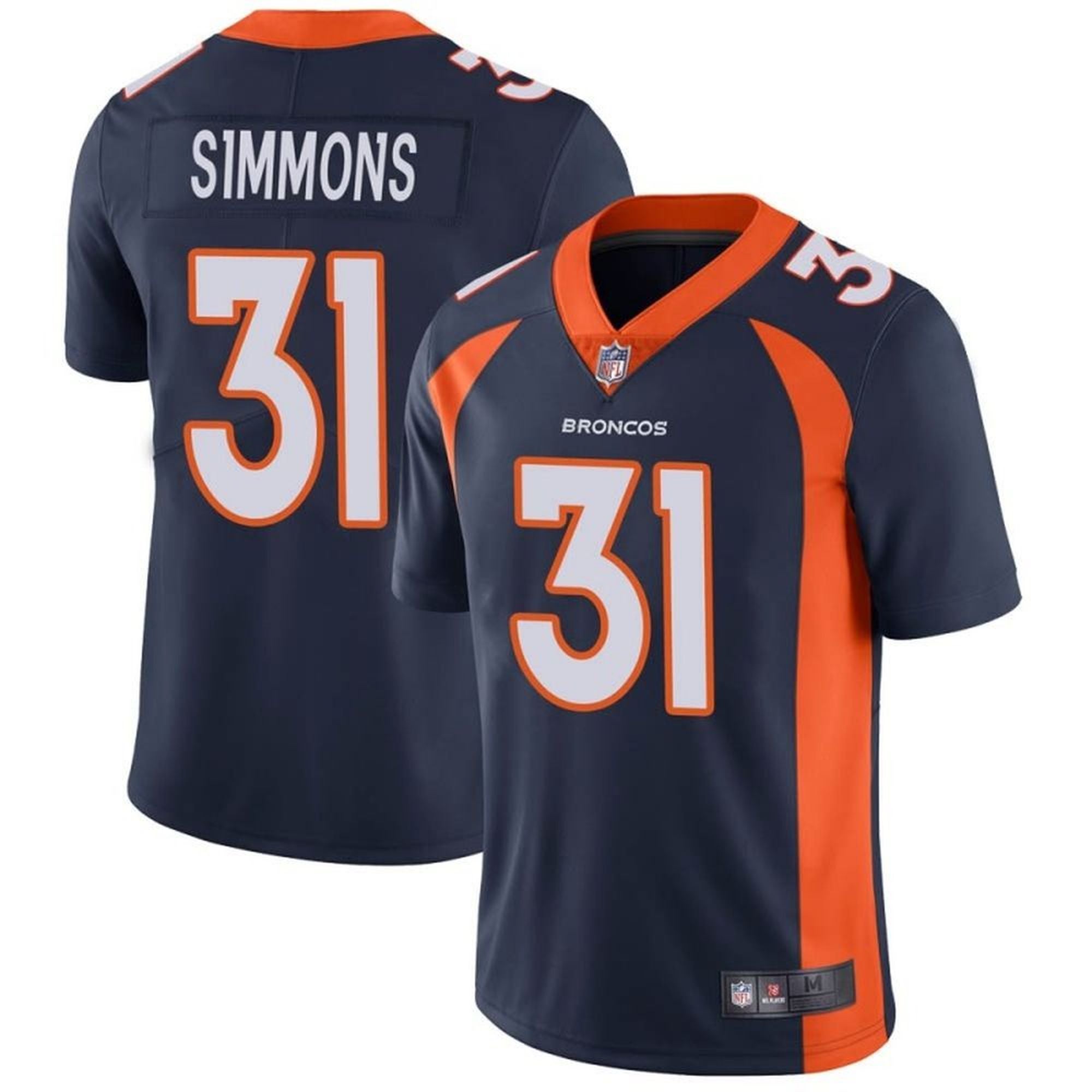 Youth Nike Justin Simmons Navy Denver Broncos Game Jersey Size: Small