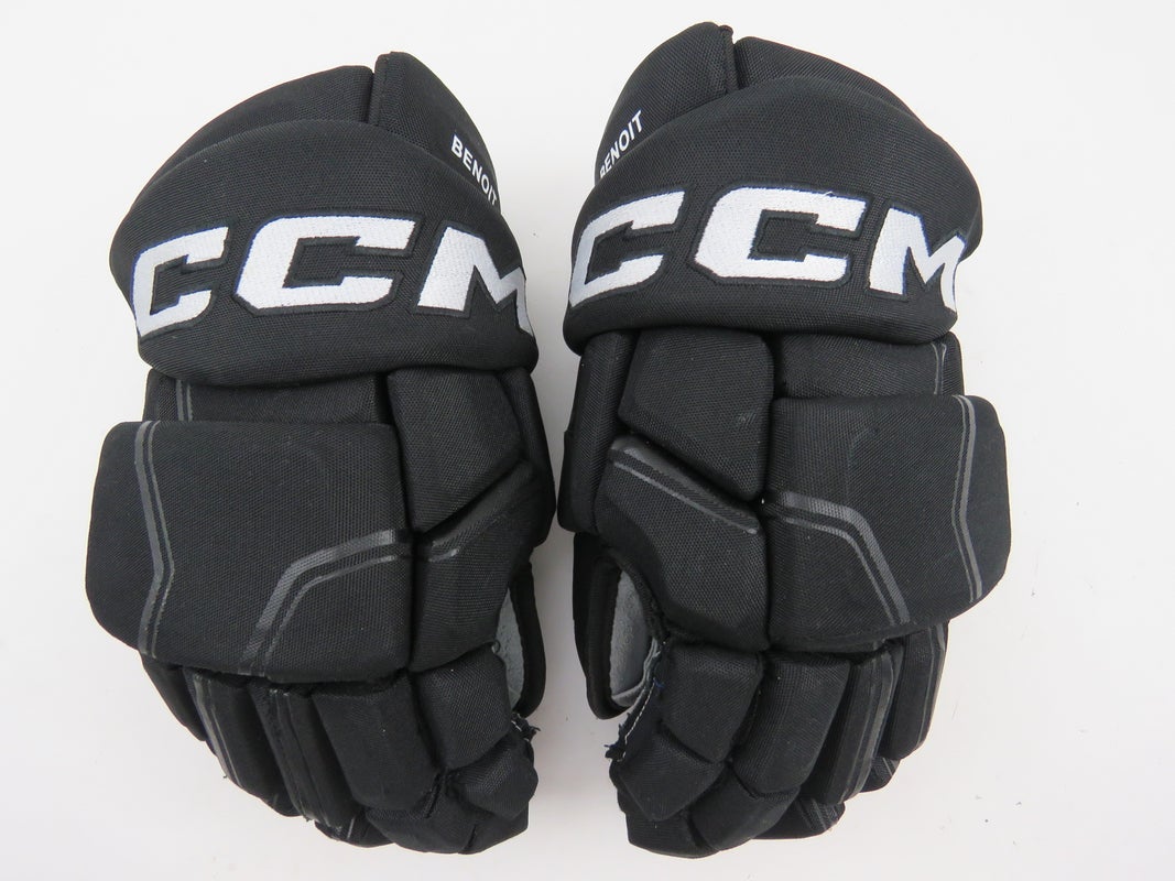 CCM HGQL QuickLite Anaheim Ducks NHL Pro Stock Hockey Player Gloves Black 14"