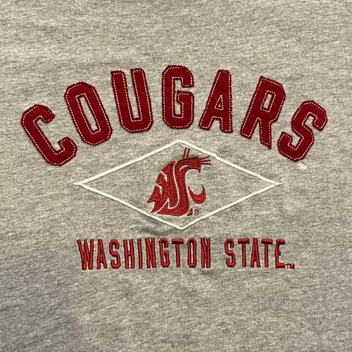 Washington State WSU Cougars T Shirt Men 2XL Embroidered Heavyweight Crew Neck