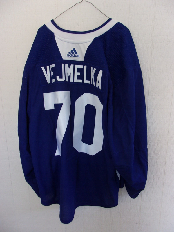ARIZONA COYOTES Karel Vejmelka blue unworn #70 goalie-cut (size 58 G) practice jersey (Kachina logo)
