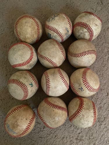 Used 12 Pack (1 Dozen) Baseballs Leather Cover