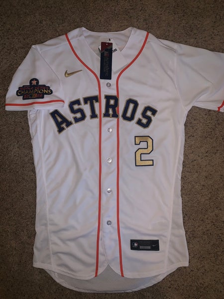 Jose Altuve Houston Astros Majestic 2018 Gold Program Cool Base Player  Jersey - White