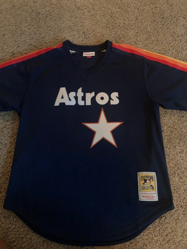 Vintage 90s Majestic MLB Houston Astros Gold Star Logo Gray Jersey Mens XXL