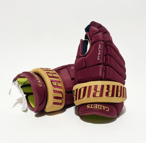 New 15” Warrior Alpha Pro Gloves - Maroon/Gold