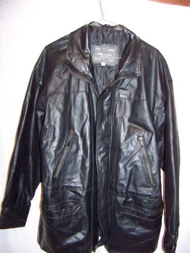 Gianni Velente Leather Jacket, Men's Large
