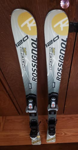 KIDS 120cm ROSSIGNOL EDGE JR. SKIS w/JR. Rossignol COMP J Easy Adjust  *USED* CLEAN/READY TO USE