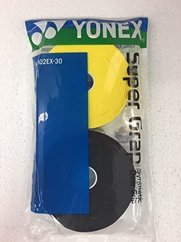YONEX Super GRAP 30-Pack Racket Grips( Black/Yellow  )