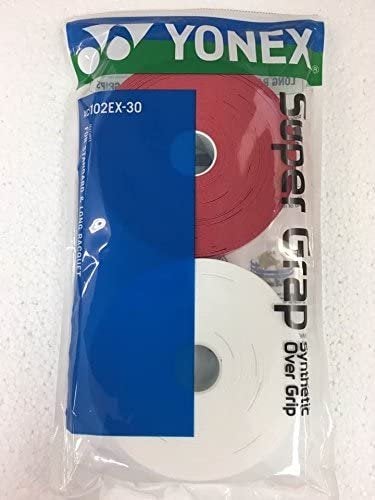 YONEX Super GRAP 30-Pack Racket Grips( White/Red )