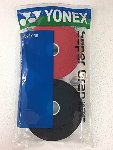 YONEX Super GRAP 30-Pack Racket Grips( Black/Red )