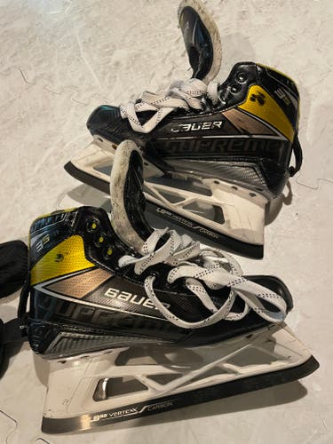 Senior Used Bauer Supreme 3s Hockey Goalie Skates Regular Width Size 7.5