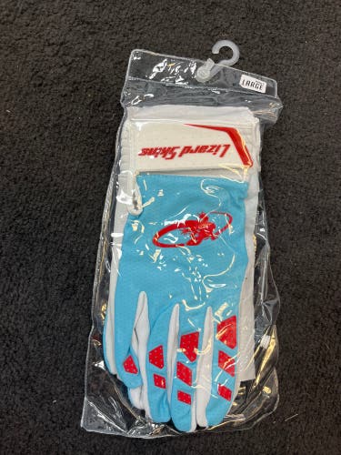 Lizard skin adult large baby blue red batting gloves