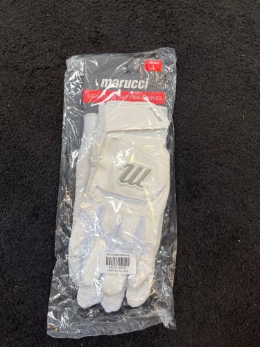 Marucci signature adult large batting gloves white