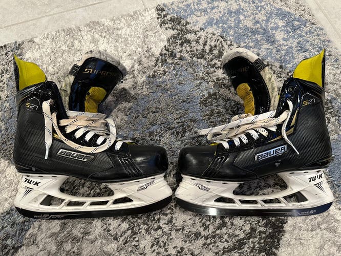 Senior Used Bauer Supreme S27 Hockey Skates Regular Width Size 8 w/Bauer Tuuk LS5 Edge Runners