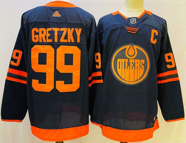 Edmonton Oilers 29 Leon Draisaitl Navy Blue Hockey Jersey Size 52