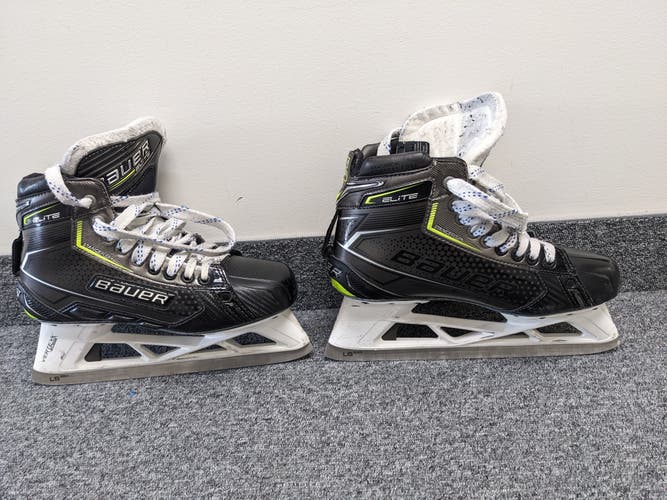 Senior Used Bauer Elite Hockey Goalie Skates Size 8 Fit 2