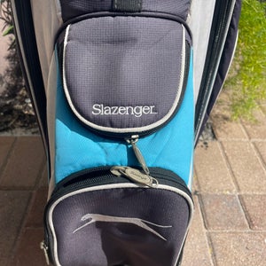 Slazenger golf cart bag with shoulder strap , rain cover and club dividers.