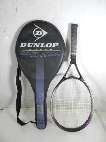 DUNLOP Super Revelation Premium Graphite Purple Tennis Racquet ISIS 4 3/8"