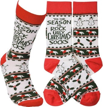 Season To Rock The Ugly Christmas Socks Socks
