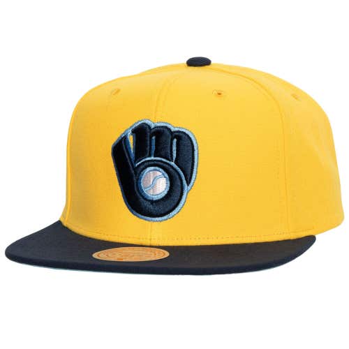 Milwaukee Brewers Cooperstown Mitchell & Ness MLB Baseball Snapback Hat Cap
