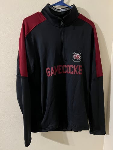 Under Armour South Carolina Gamecocks Jacket Size Large 1/2 Zip Black / Red