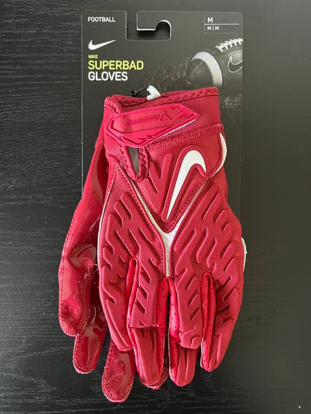 Nike Superbad 6.0 Football Gloves Medium Maroon Dark Red