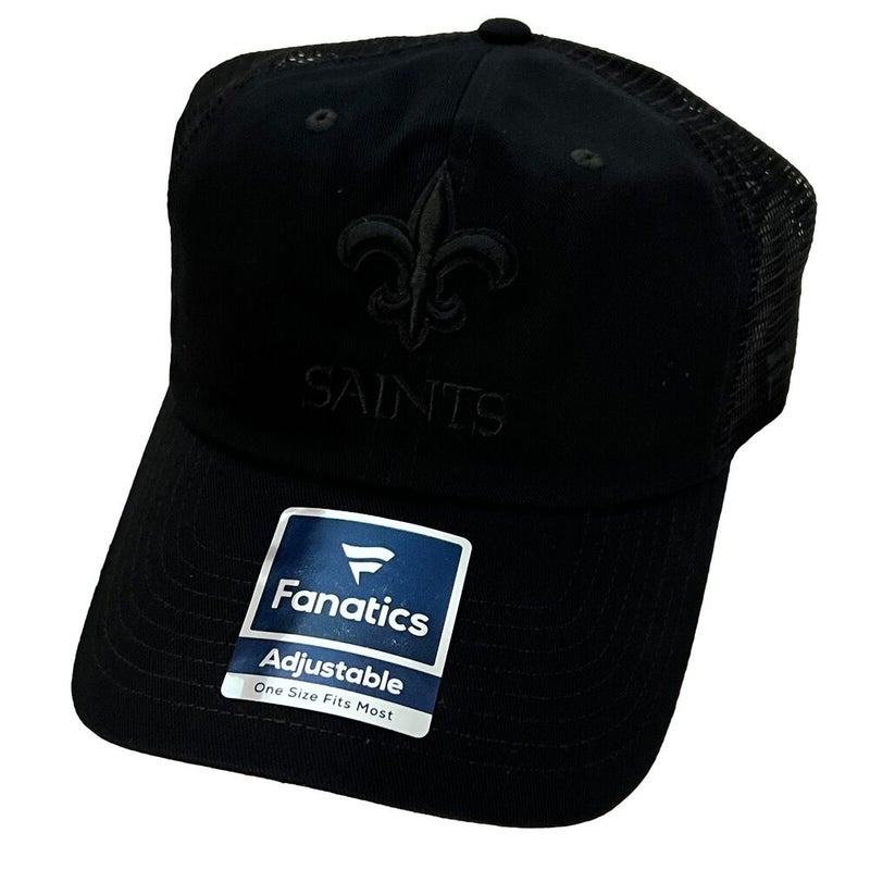 New Orleans Saints NFL Adjustable Hat Cap, Black Out Mesh Snapback Hat Adult NEW