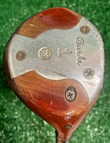 Burke Golf Driver Coronation Persimmon 1-Wood RH Regular Steel 44 In. Vintage