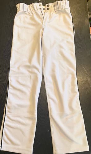 Youth EVOSHIELD Salute Open Bottom Baseball PANT White/Black Piping Youth Large