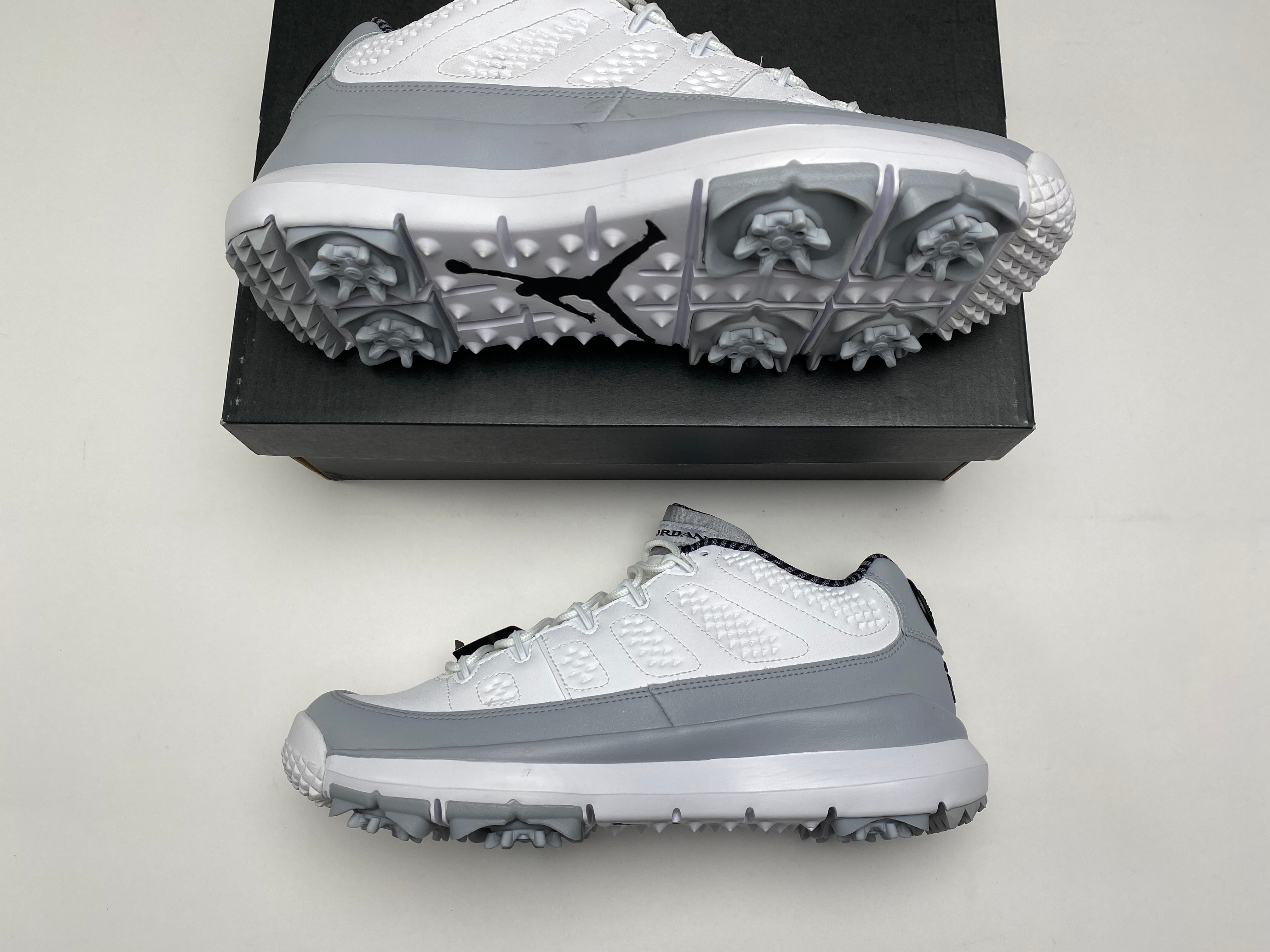 Jordan IX Retro Golf Shoes White Wolf Grey Black Mens SZ 9