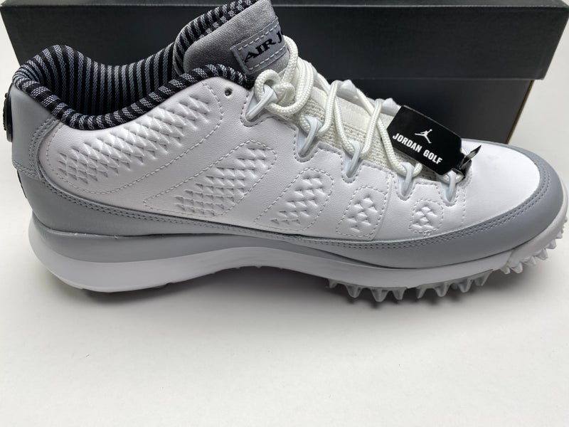 Jordan IX Retro Golf Shoes White Wolf Grey Black Mens SZ 9