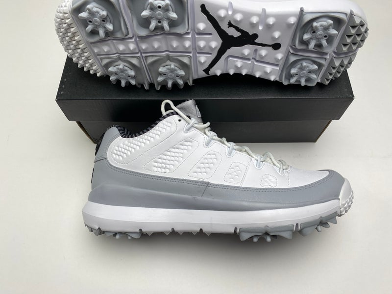 Jordan IX Retro Golf Shoes White Wolf Grey Black Mens SZ 9