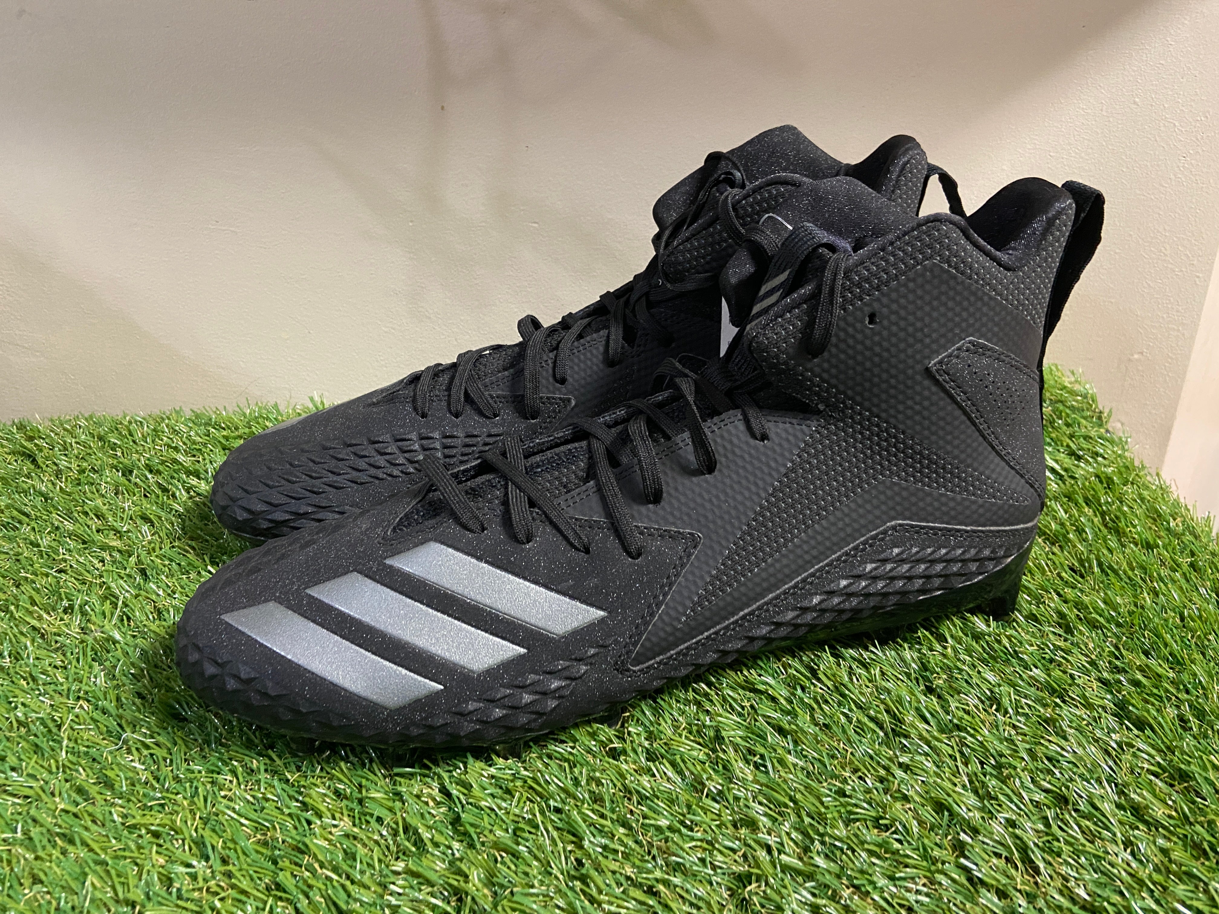 Adidas Freak X Carbon Mid Black Silver Football Cleats Men's Size 