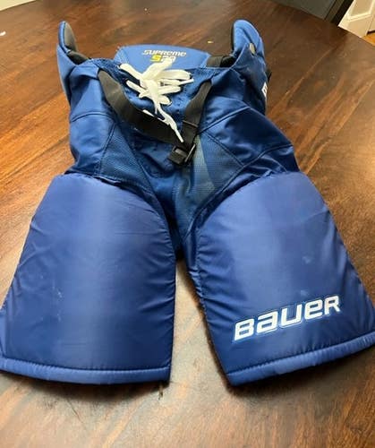 Used Junior Large Bauer Supreme S29 Hockey Pants - Blue